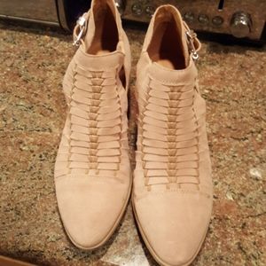 Franco Sarto beige suede anckle boots